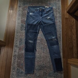 BLANKNYC womens Distressed Patchwork Skinny Jeans Size 30